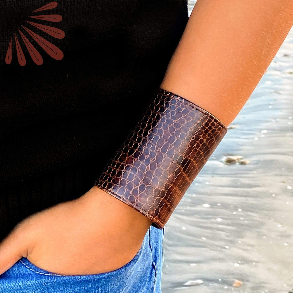 Faux Leather Cuff - Unisex Wrist Wallet | By SoFree Creations