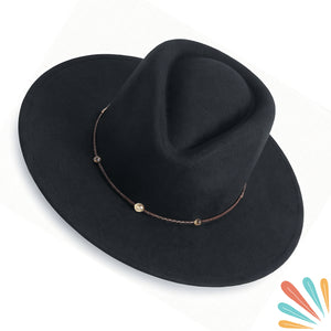 Boho Mandala Hat, Wide Brim, Patterned, Vegan Felt, Gifts for her