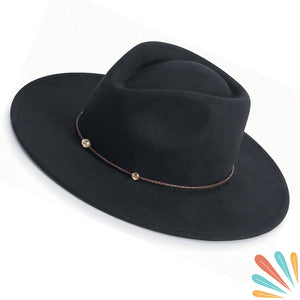 Boho Mandala Hat, Wide Brim, Patterned, Vegan Felt, Gifts for her