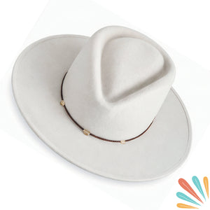 Boho Mandala Hat, Wide Brim, Patterned, Vegan Felt, Gifts for her