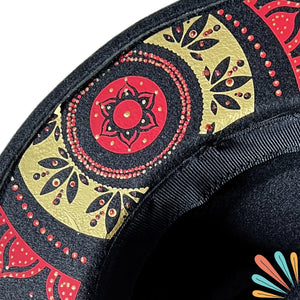 Handcrafted Black, Red and Gold, Traditional Patterned Felt (Vegan)