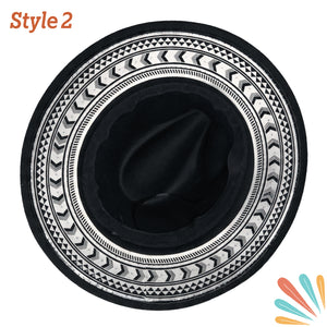 Men's Fedora Hat – Sacred Geometry Wide-Brim Wool Hat
