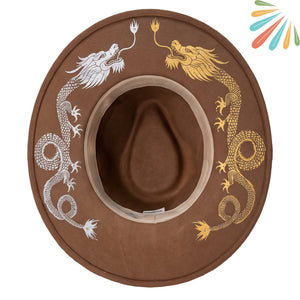 Double Dragons, Boho Wide Brim, Bohemian Festival, Hat, Beach, Statement Hat