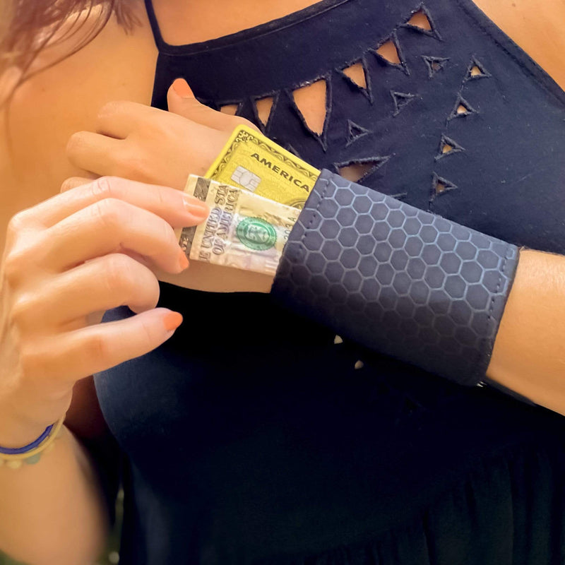 Black Armband - Money Holder Wrist Wallet |  SoFree Creations