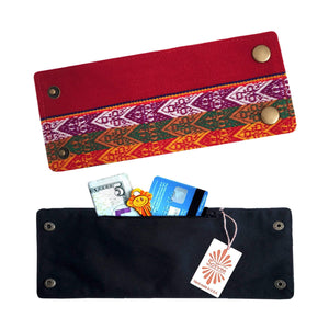 Buy Online High Quality, Beautiful and Stylish Red, Yellow and Green Peruvian Wrist Wallet - SoFree Creations