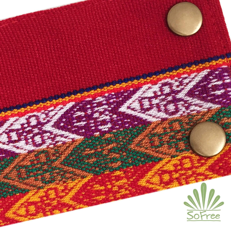 Buy Online High Quality, Beautiful and Stylish Red, Yellow and Green Peruvian Wrist Wallet - SoFree Creations