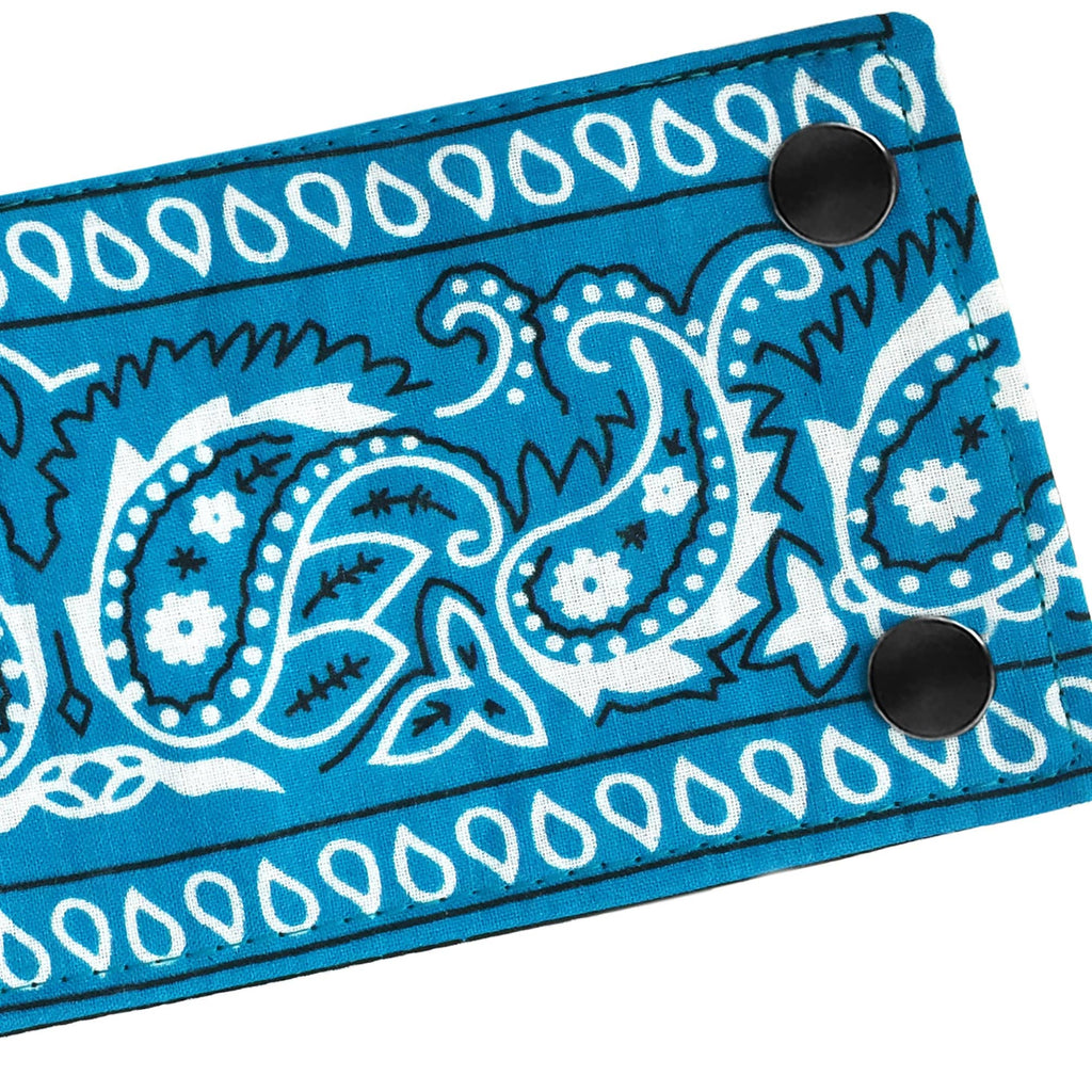 Blue Bandana Cuff Wrist Wallet - Slim Wallet Card Holder by SoFree