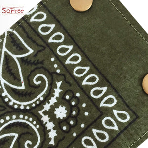 Green Bandana Cuff Wrist Wallet - Slim Wallet Card Holder by SoFree