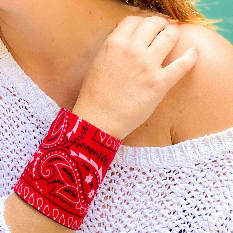 Wristband Key Holder - Red Bandana Bracelet Wallet | By SoFree