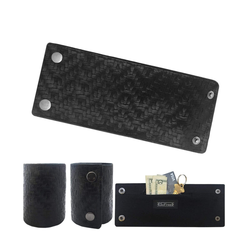 Vegan Leather Wallet - Black Wrist Wallet | SoFree Creations
