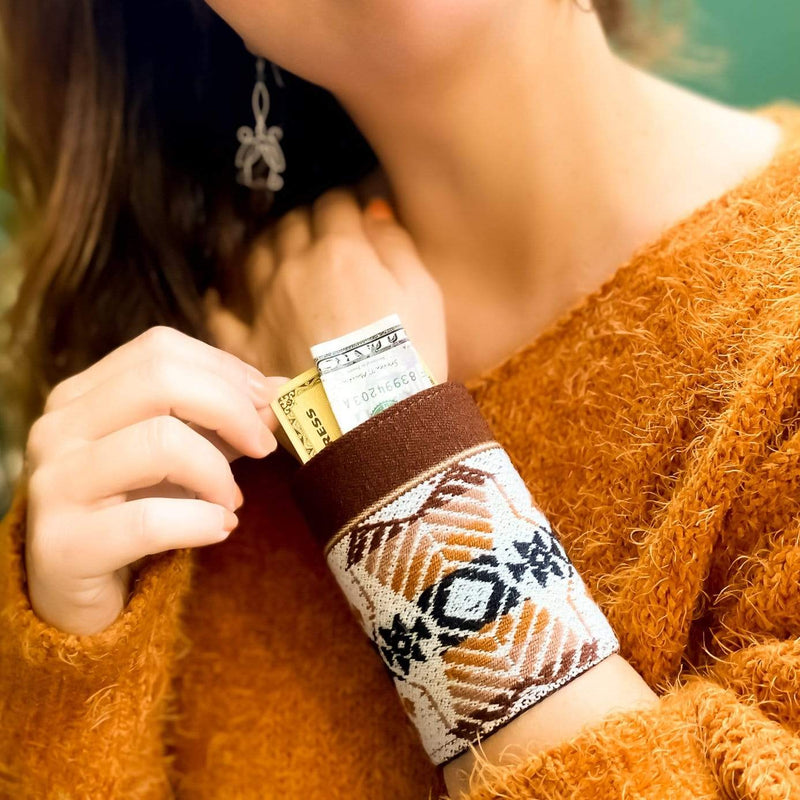 Buy Online High Quality, Beautiful and Stylish Dark Browns Ethnic Peruvian Wrist Wallet - SoFree Creations