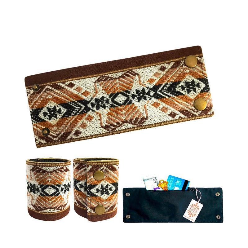 Buy Online High Quality, Beautiful and Stylish Dark Browns Ethnic Peruvian Wrist Wallet - SoFree Creations