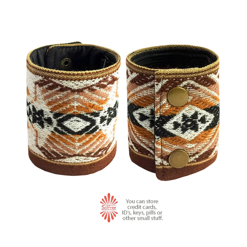Buy Online High Quality, Beautiful and Stylish Dark Browns Ethnic Peruvian Wrist Wallet - SoFree Creations