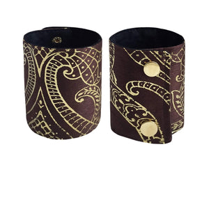 Buy Online High Quality, Beautiful and Stylish Golden Print Over Brown Wrist Wallet - SoFree Creations