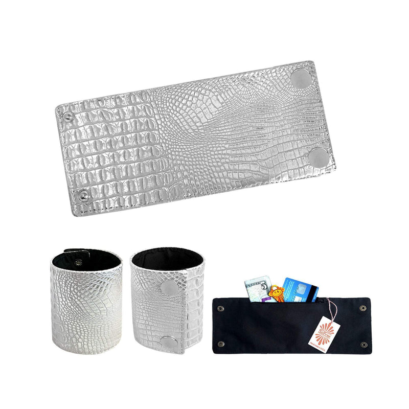 Buy Online High Quality, Beautiful and Stylish Silver Croc Skin Wrist Wallet - SoFree Creations