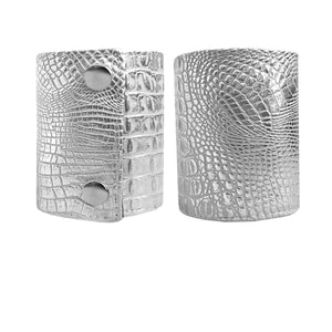 Buy Online High Quality, Beautiful and Stylish Silver Croc Skin Wrist Wallet - SoFree Creations