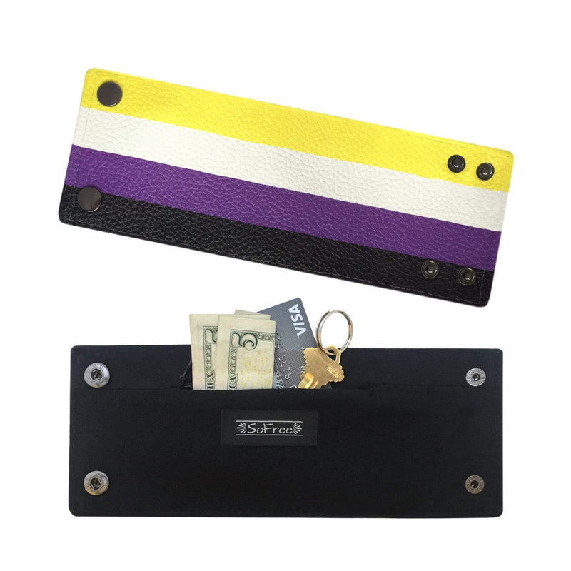 Buy Online High Quality, Beautiful and Stylish Non Binary Flag Wrist Wallet - SoFree Creations