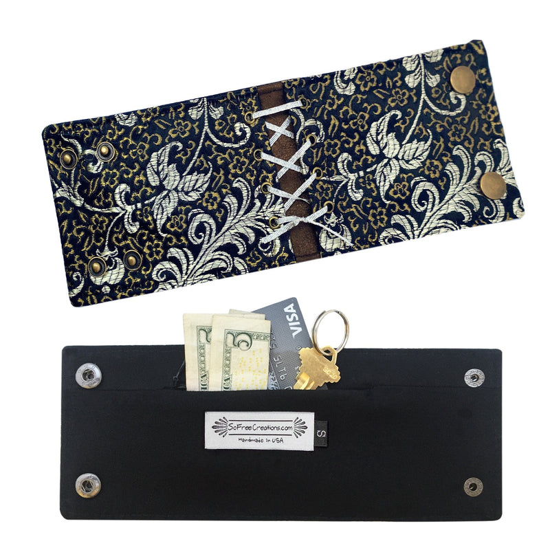 SoFree Creations Wrist Wallet Gothic Wallet - Corset Cuff Wrist Wallet