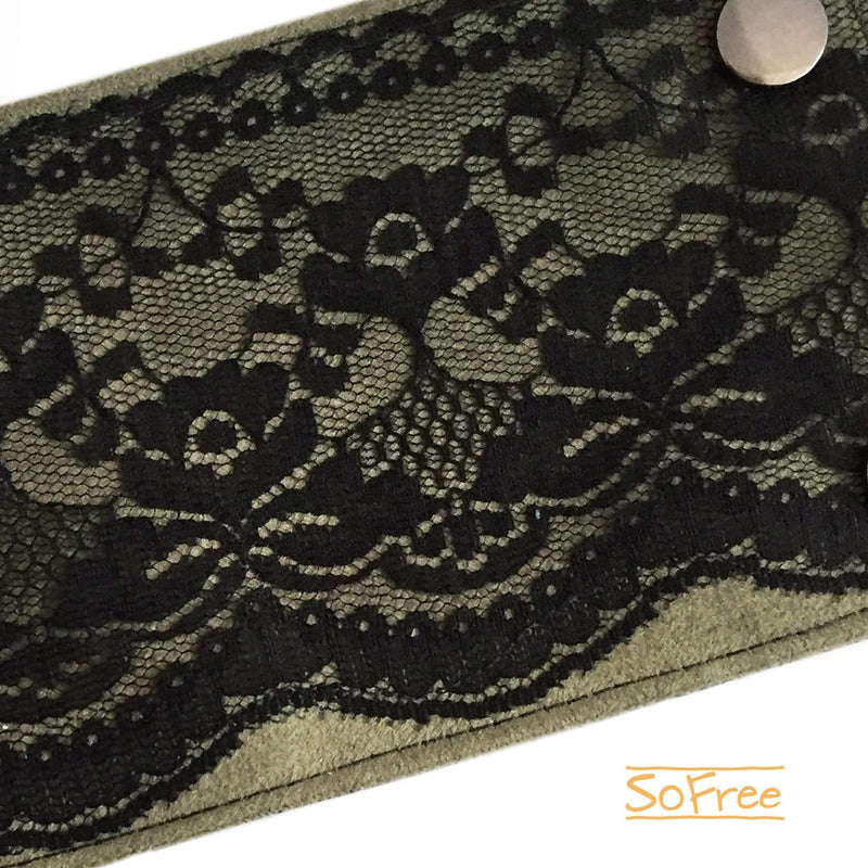 Buy Online High Quality, Beautiful and Stylish Lace over Vegan Suede Wrist Wallet | Multiple Colors - SoFree Creations