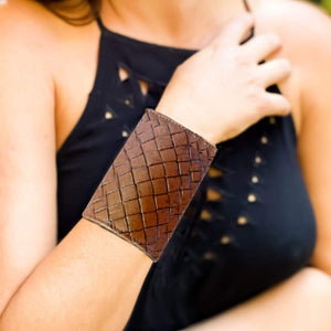 SoFree Creations Wrist Wallet Leather Cuff Bracelet with Pocket - Vegan Leather Wallet BFL19-XS