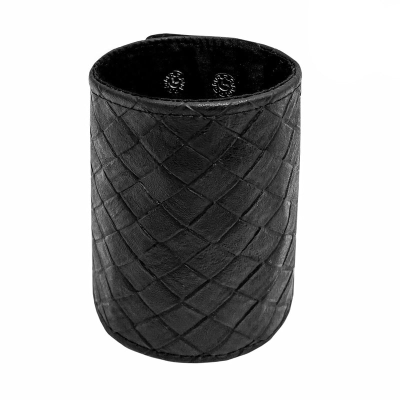 SoFree Creations Wrist Wallet Leather Cuff Bracelets For Men - Black Thin Wrist Wallet