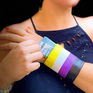 Buy Online High Quality, Beautiful and Stylish Non Binary Flag Wrist Wallet - SoFree Creations