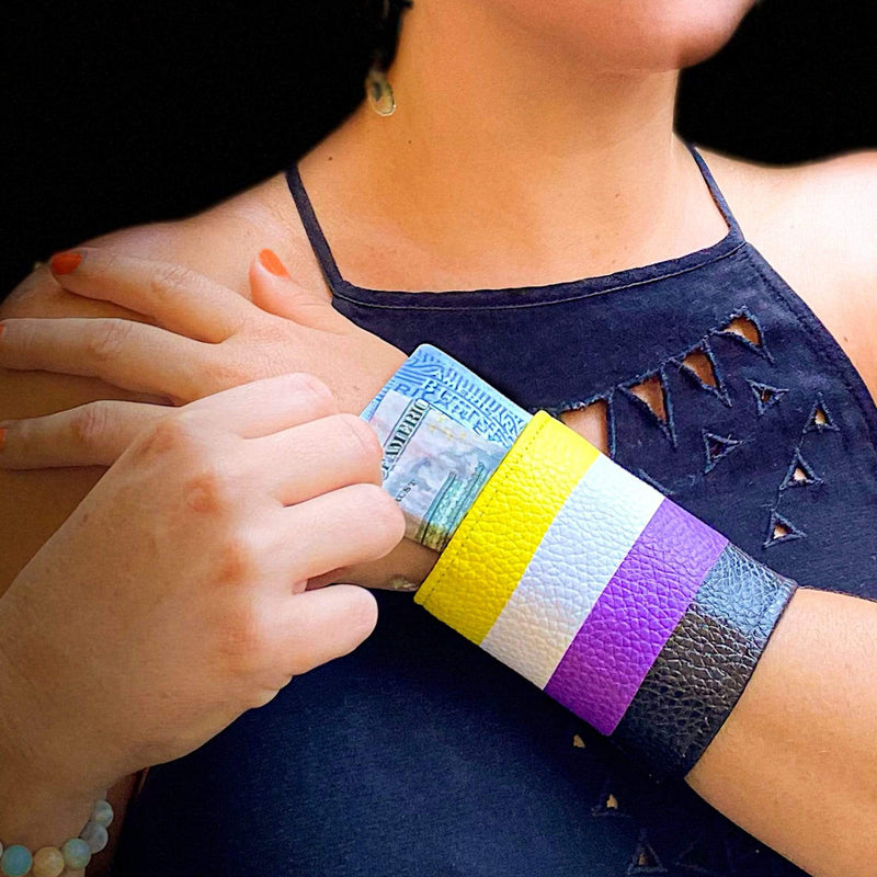 Buy Online High Quality, Beautiful and Stylish Non Binary Flag Wrist Wallet - SoFree Creations