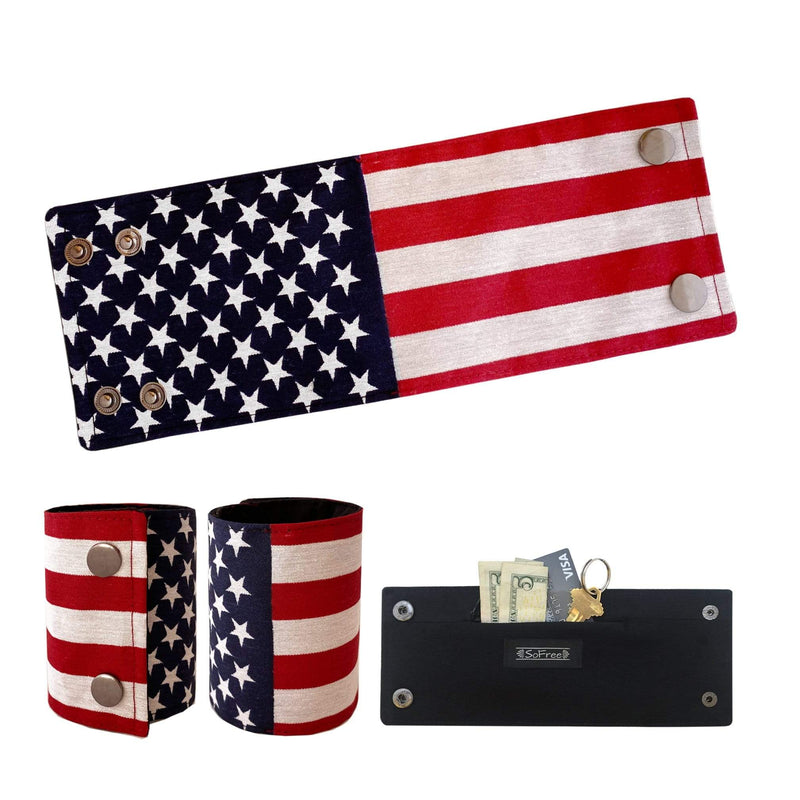 Buy Online High Quality, Beautiful and Stylish USA Flag Wrist Wallet - SoFree Creations
