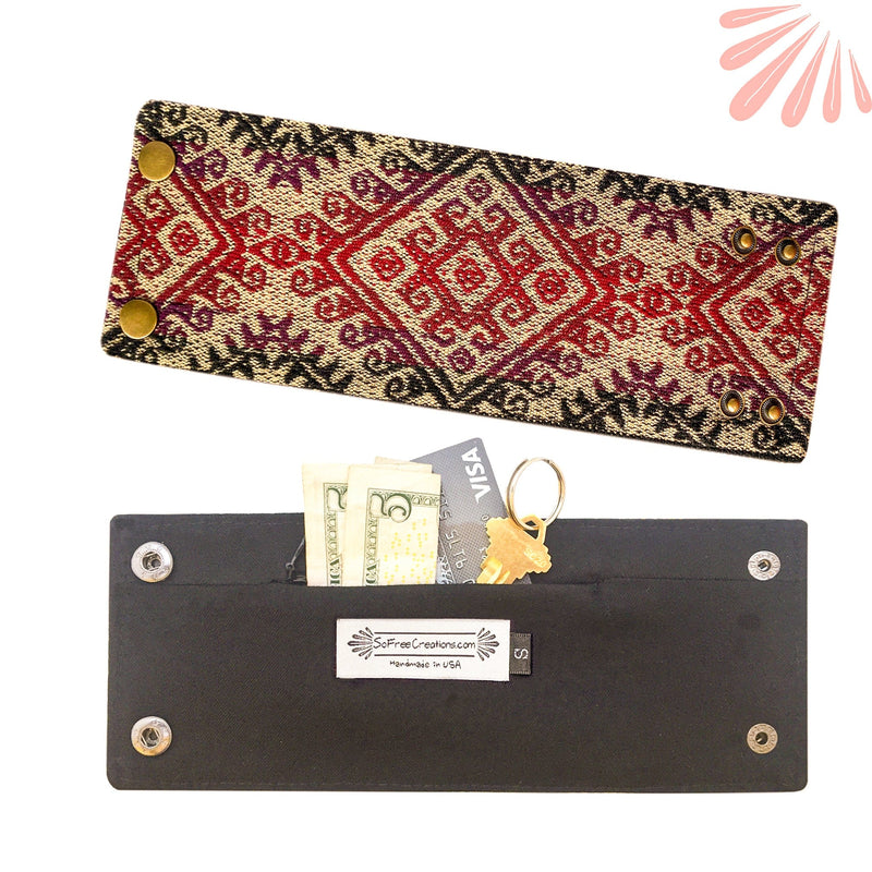 SoFree Creations Wrist Wallet Vegan Wallet | Unisex Ethnic Wallet