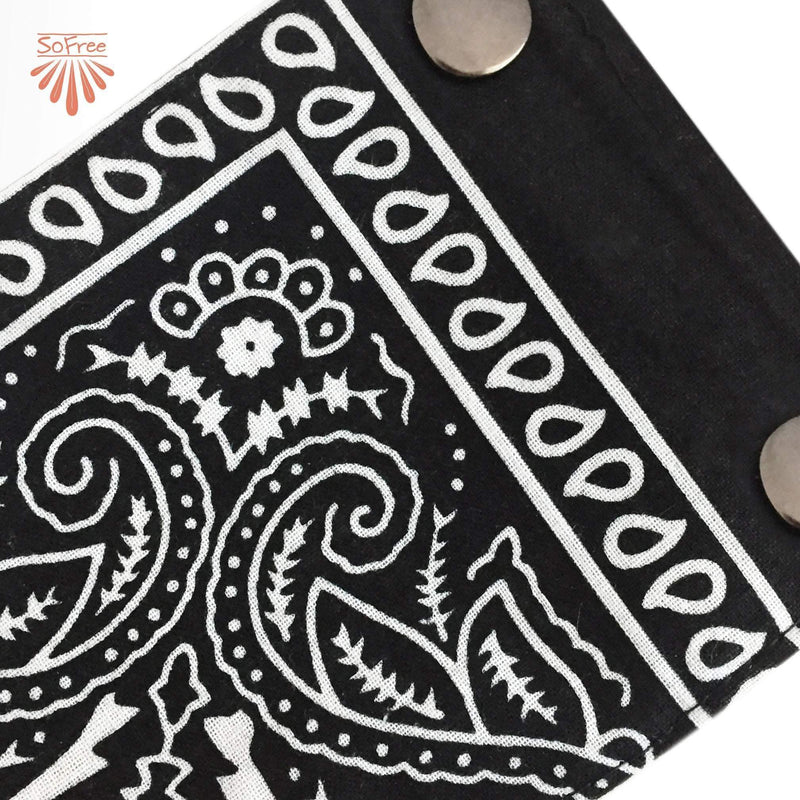 Black Bandana Cuff Wrist Wallet - Slim Wallet Card Holder by SoFree