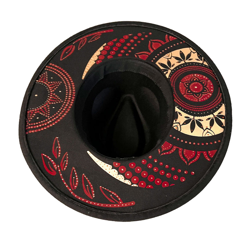 SoFree Creations | Wrist Wallets and Belt Wallets Hats Hand Painted Hat | Black Fedora Hat